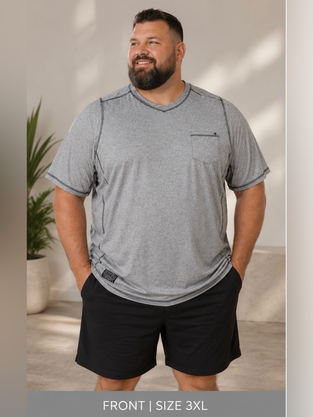 Men's Vertical Sport Performance T-Shirt Size 3XL
Gray Athletic Tee NWT